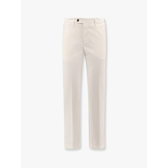 Pt Torino Men Stretch Cotton Trouser With Logo Metal Charm